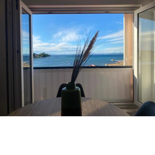 Apartment Privlaka direkt am Strand mit Klima und neuem Badezimmer Haustiere sind willkommen