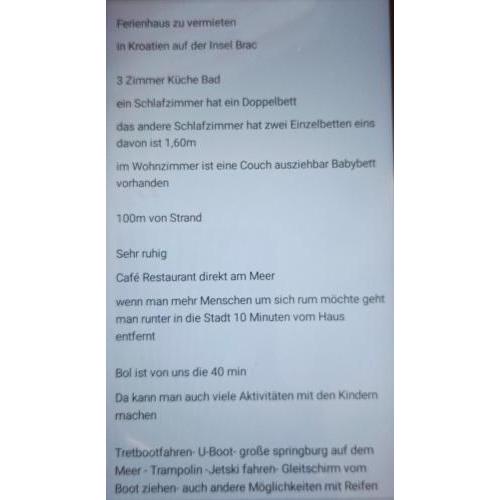 Ferienhaus Kroatien am Meer auf der Insel Brac