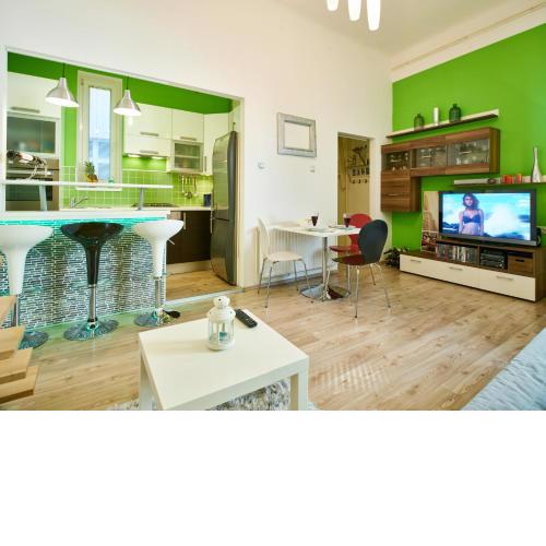 Studio Apartment Green Wall